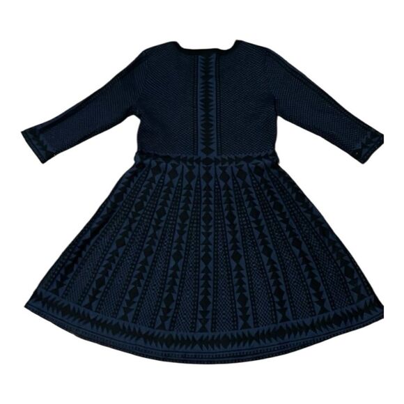 NINA LEONARD Fit and Flare Knit Geometric sweater  dress size XL - Picture 4 of 9